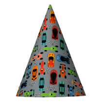 Racecar pattern car birthday party party hat