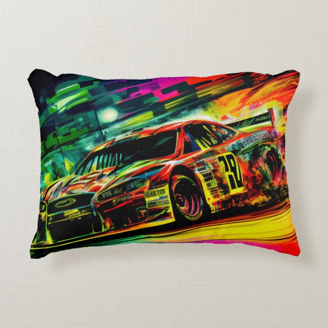 Racecar/Racing Accent Pillow (Front)
