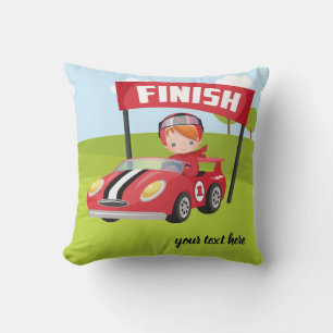 Racecar Racing Throw Pillow