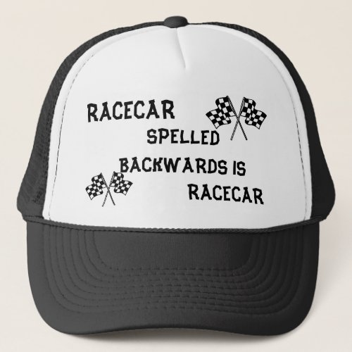 RACECAR SPELLED BACKWARDS HAT