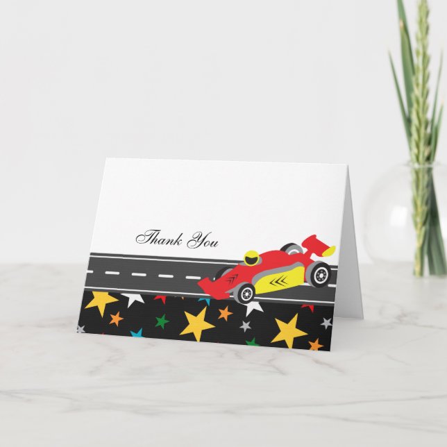 Racecar Thank You Card (Front)