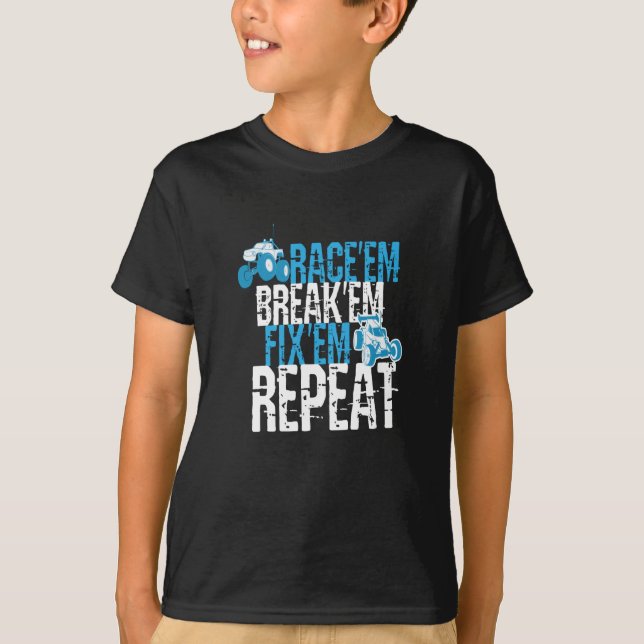 RaceEm FixEm RC Car T-Shirt (Front)