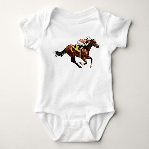 Racehorse and Jockey Baby Bodysuit