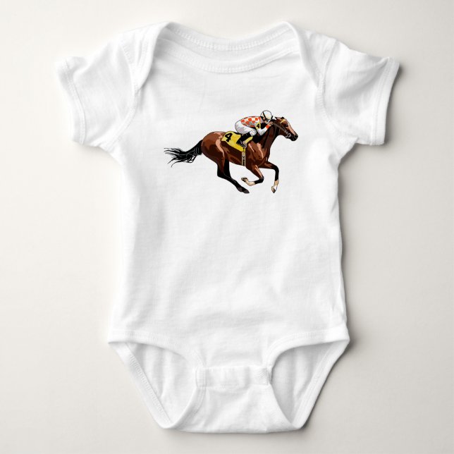 Racehorse and Jockey Baby Bodysuit (Front)