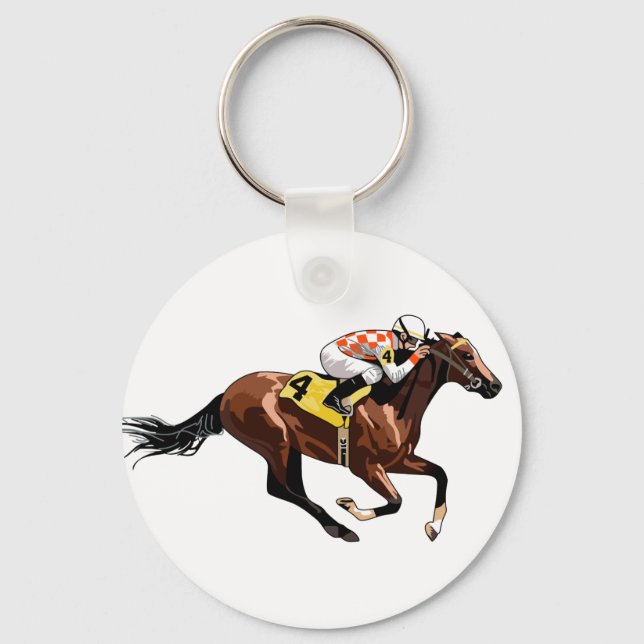 Racehorse and Jockey Keychain (Front)