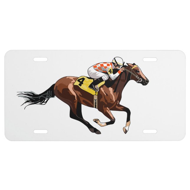 Racehorse and Jockey License Plate (Front)