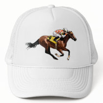 Racehorse and Jockey Trucker Hat
