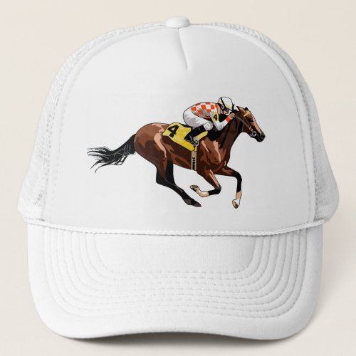 Racehorse and Jockey Trucker Hat