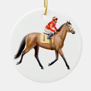Racehorse Trotting to the Post Ornament