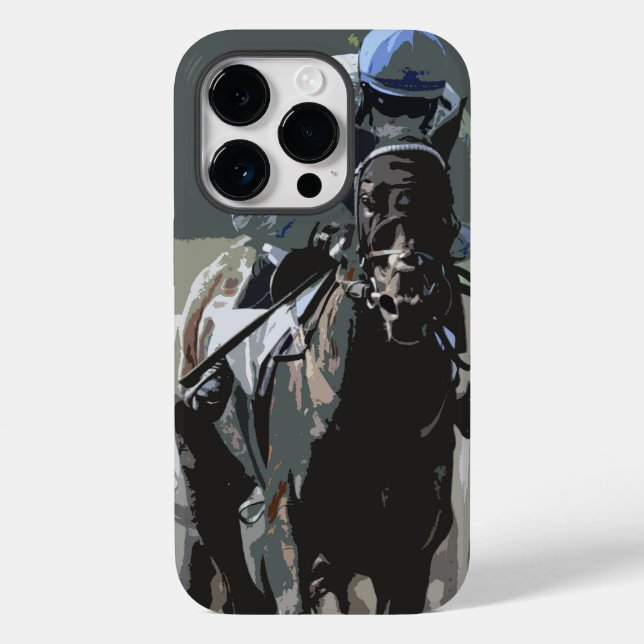 Racehorse With Jockey In Blue Cell Phone Case (Back)