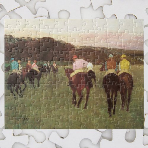 Racehorses at Longchamp by Edgar Degas Jigsaw Puzzle