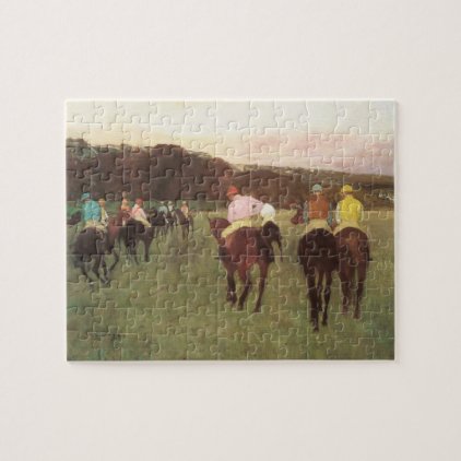 Racehorses at Longchamp by Edgar Degas Jigsaw Puzzle