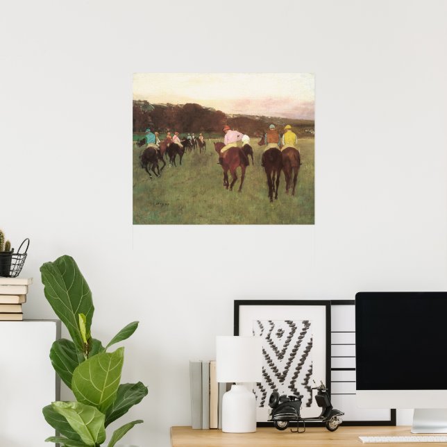 Racehorses at Longchamp by Edgar Degas Poster (Home Office)