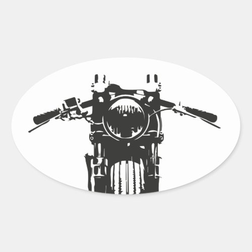 Racer coffee headlight only Simple Fast Day Oval Sticker