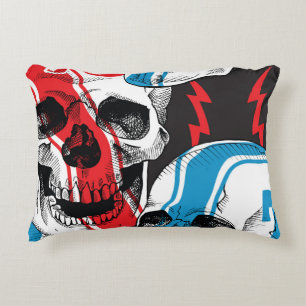 Racer Skull: Vintage Seamless Rebellion. Accent Pillow