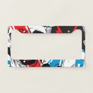 Racer Skull: Vintage Seamless Rebellion. License Plate Frame
