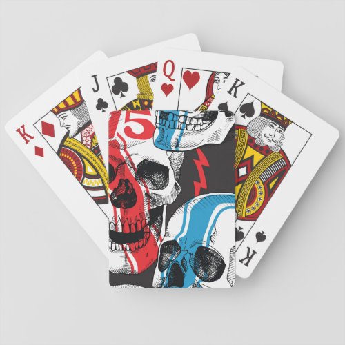 Racer Skull Vintage Seamless Rebellion Playing Cards