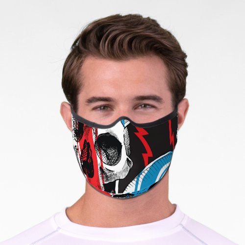 Racer Skull Vintage Seamless Rebellion Premium Face Mask