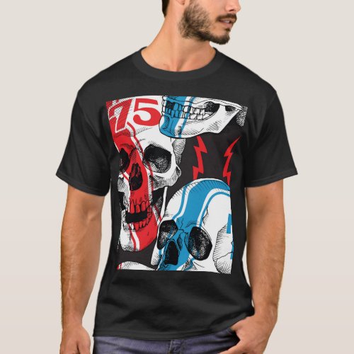 Racer Skull Vintage Seamless Rebellion T_Shirt