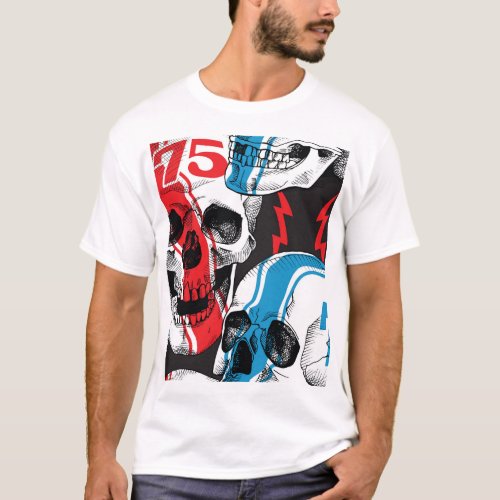 Racer Skull Vintage Seamless Rebellion T_Shirt