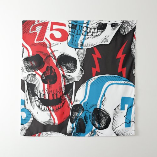 Racer Skull Vintage Seamless Rebellion Tapestry