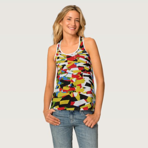 Racerback Hazard Warning Danger is Everywhere Tank Top