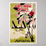 Rach Gia Vietnam Vintage Art Deco Travel Poster<br><div class="desc">A reproduction print of an Art Deco poster promoting tourism to Phu-Quoc and Rach-Gia and Ha-Tien in Vietnam. Digitally refurbished to bring out the original colors, even better and fix as many imperfections as possible. This art piece would look great when framed in the home, office, bar, cafe, pub or...</div>