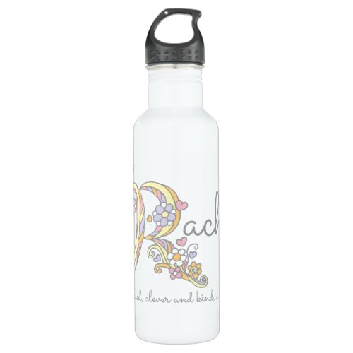 Rachael name meaning decorated R drinks bottle