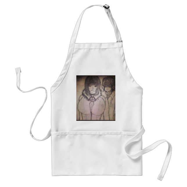 racheal and her friend in your imagination adult apron (Front)