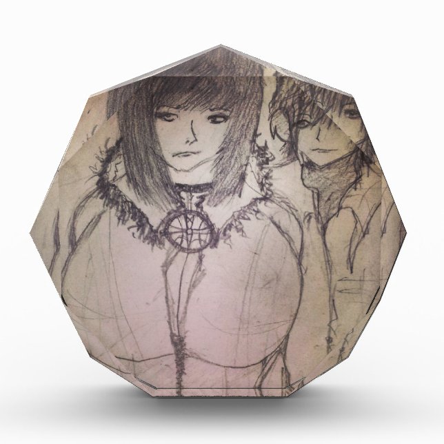 Racheal big bosom manga anime girl acrylic award (Front)