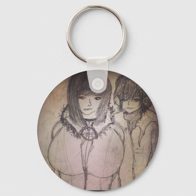 Racheal big bosom manga anime girl keychain (Front)