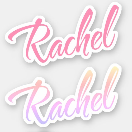 Rachel Decorative Name in Pink x2 Sticker