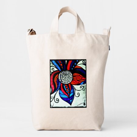 Rachel Doodle Art - Colorful Flower Duck Bag
