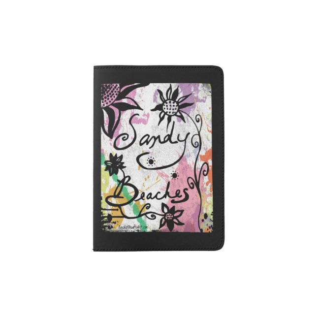 Rachel Doodle Art - Sandy Beaches Passport Holder (Front)
