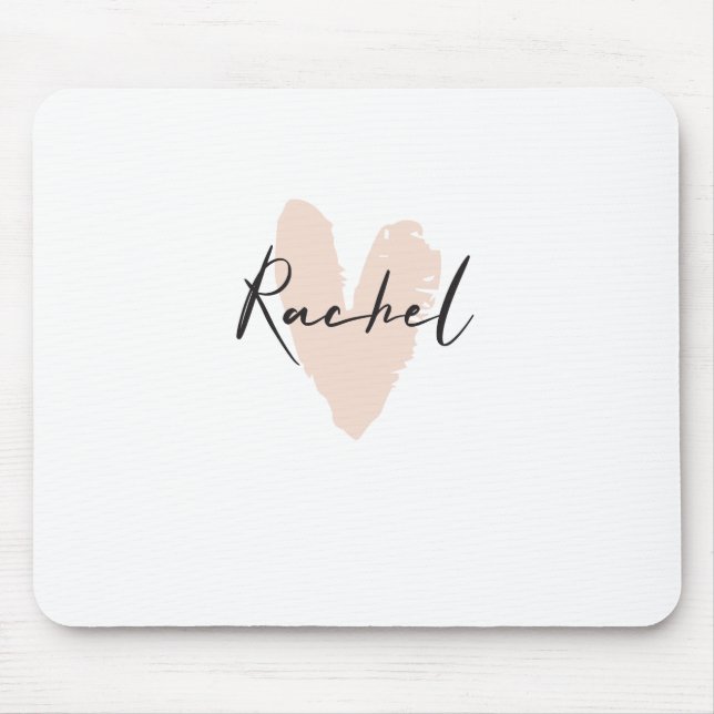 Rachel Heart Name Graphic Mouse Pad (Front)