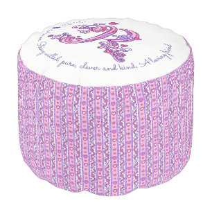 Rachel letter R monogram name meaning custom pouf
