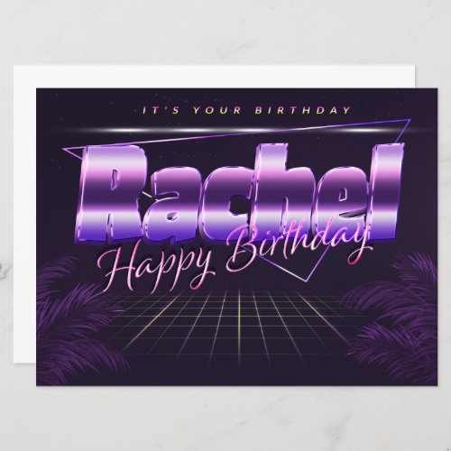 Rachel Name First name pura retro card Birthday