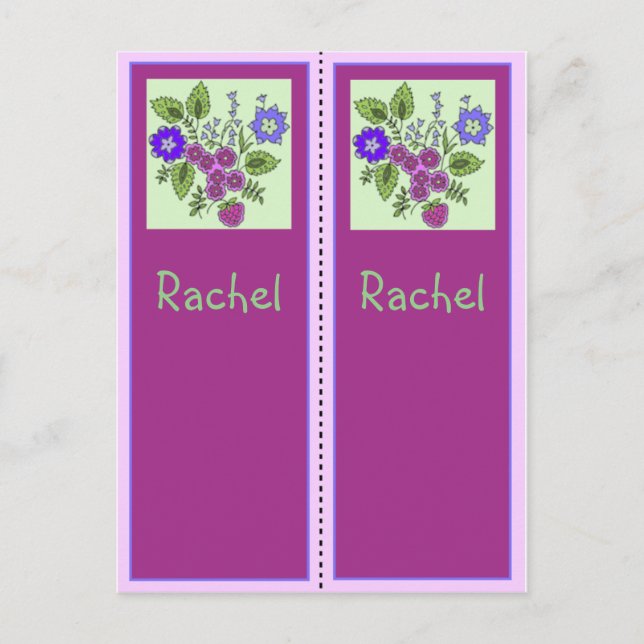 Rachel Personalized Bookmark Postcard (Front)