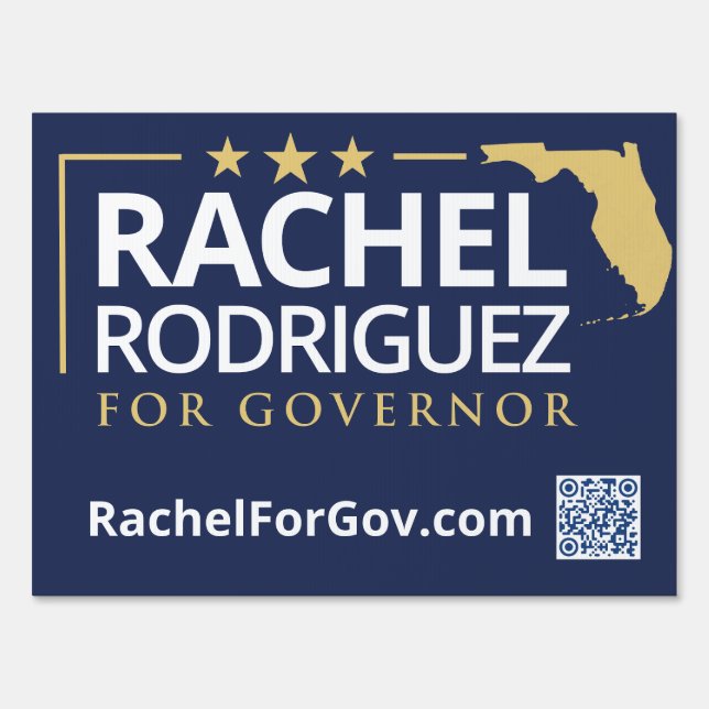 Rachel Rodriguez for Governor Yard Sign Navy (Front)