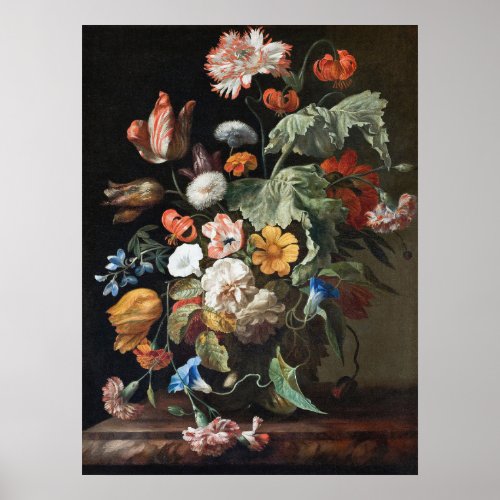 Rachel Ruysch _ Still_Life With Flowers Poster