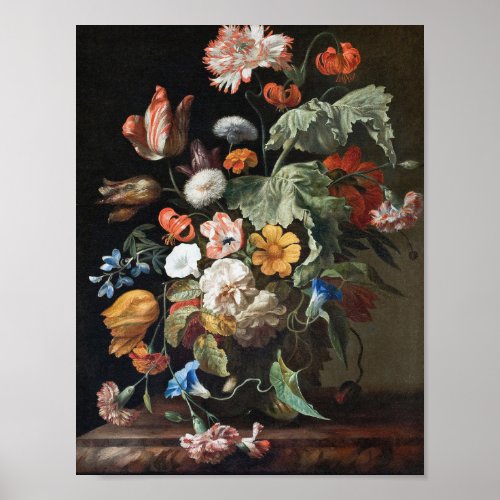 Rachel Ruysch _ Still_Life With Flowers Poster