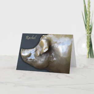 RACHEL THE PIGGY BANK Greeting Card