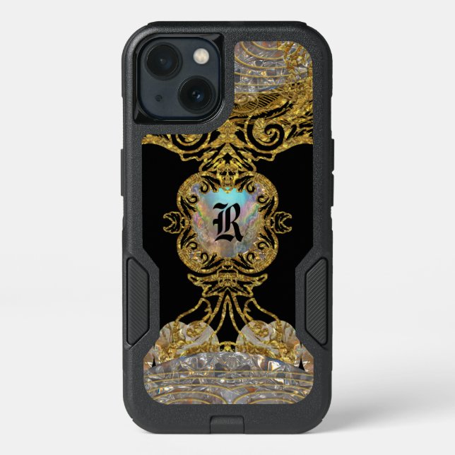 Rachella Elegant Pretty Protection Monogram Otterbox iPhone Case (Back)