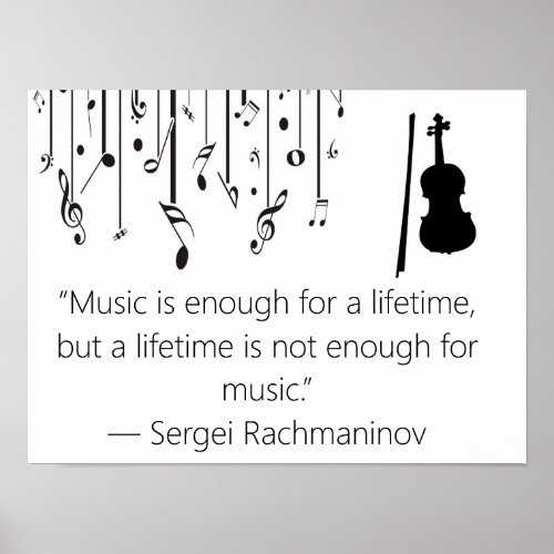 Rachmaninoff music quote  poster