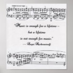 Rachmaninoff Quote With Musical Notation Poster at Zazzle