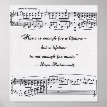 Rachmaninoff Quote With Musical Notation Poster by TheoryofCreativity at Zazzle