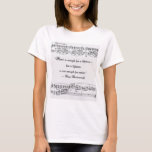 Rachmaninoff Quote With Musical Notation Women&#39;s T-shirt at Zazzle