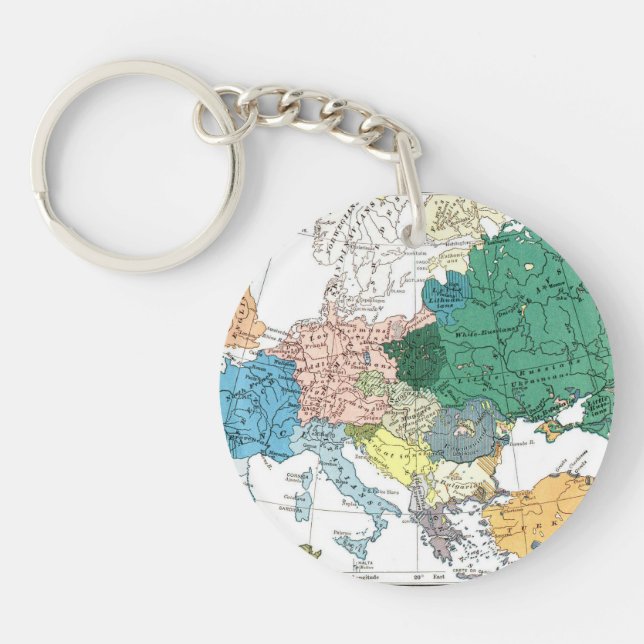 Racial Map of Europe Keychain (Front)