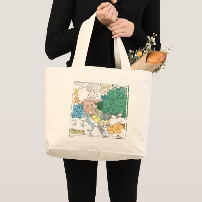 Racial Map of Europe Large Tote Bag (Front (Product))