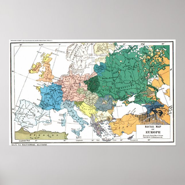 Racial Map of Europe Poster (Front)